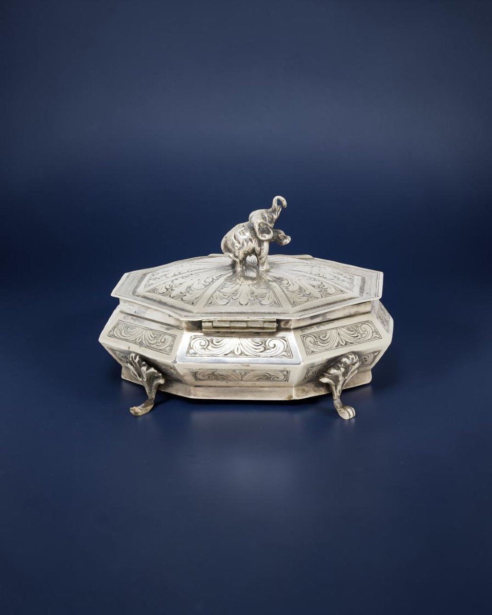 Boîte à bijoux en Argent 800 - Italie, milieu du XXe siècle-photo-4